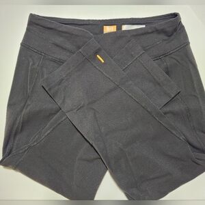 Lucy Black Women's Workout Capris with Subtle Orange Tab